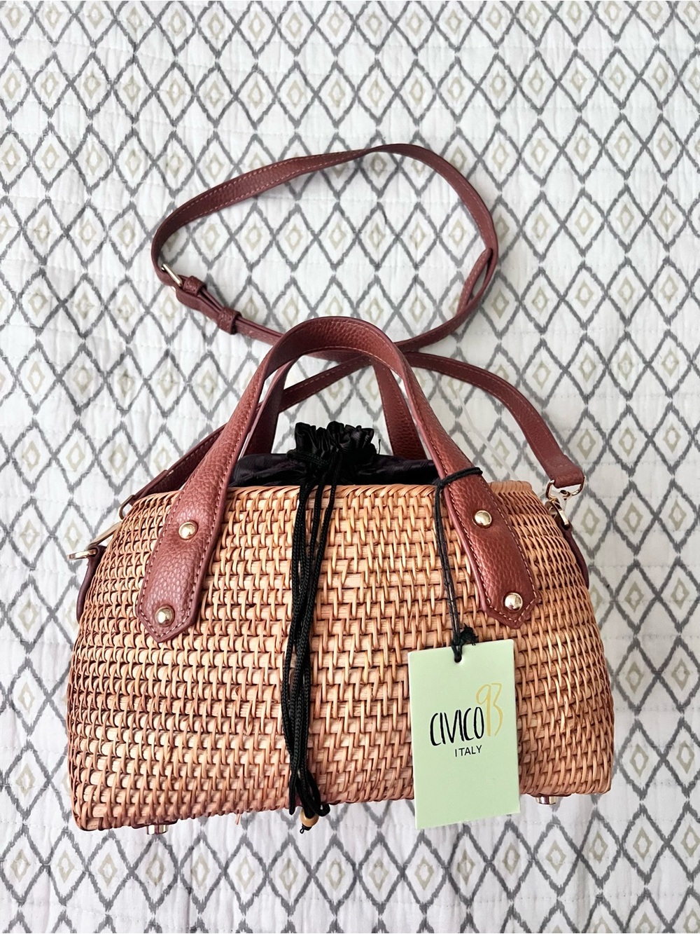 Civico 93 Italy Woven Structure Handbag - Picture 3 of 13